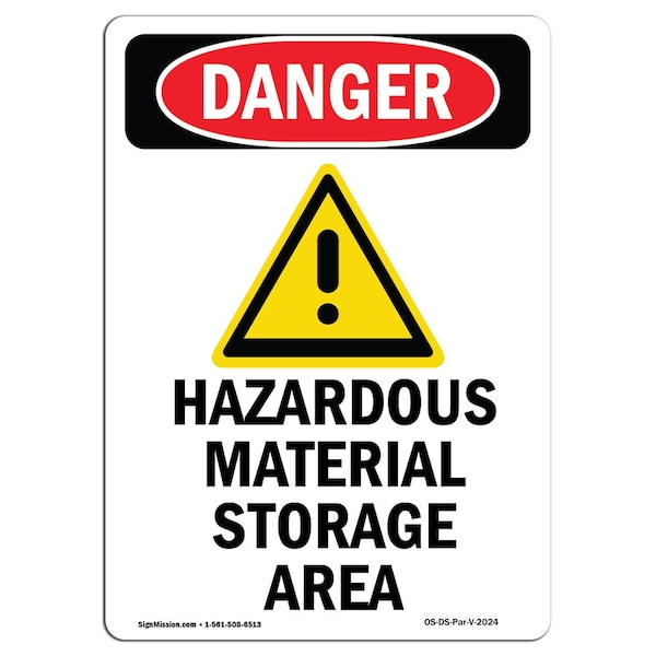 Safety Sign, OSHA Danger, 5" Height, Portrait, D-35-V-2024-10PK
